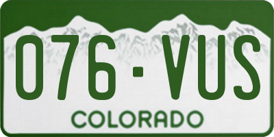 CO license plate 076VUS