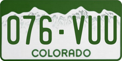 CO license plate 076VUU