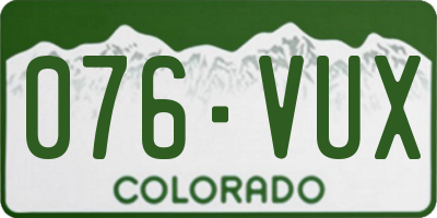 CO license plate 076VUX