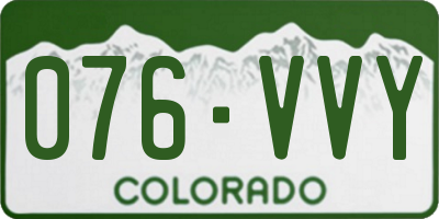 CO license plate 076VVY