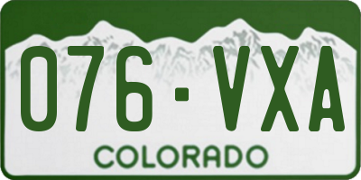 CO license plate 076VXA