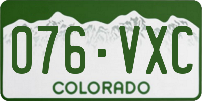CO license plate 076VXC