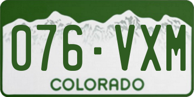 CO license plate 076VXM