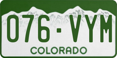 CO license plate 076VYM