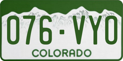 CO license plate 076VYO
