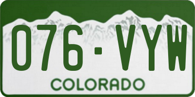 CO license plate 076VYW