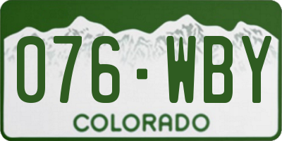 CO license plate 076WBY