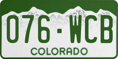 CO license plate 076WCB