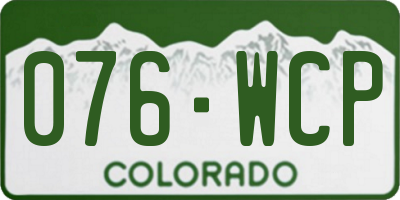 CO license plate 076WCP