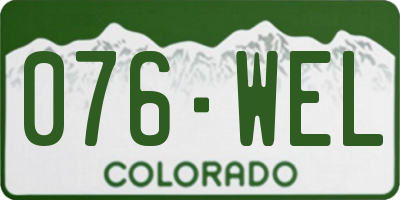 CO license plate 076WEL