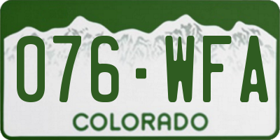 CO license plate 076WFA