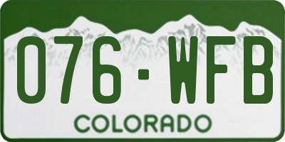 CO license plate 076WFB