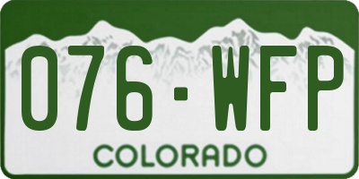 CO license plate 076WFP