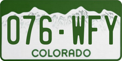 CO license plate 076WFY