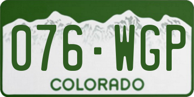 CO license plate 076WGP
