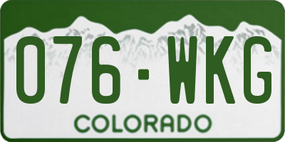 CO license plate 076WKG