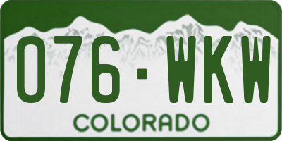 CO license plate 076WKW