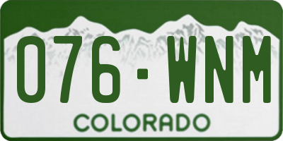 CO license plate 076WNM
