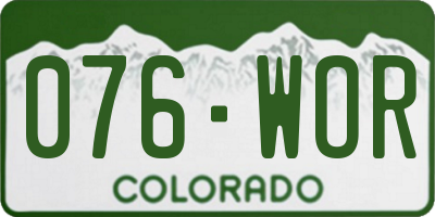 CO license plate 076WOR