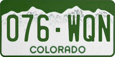 CO license plate 076WQN