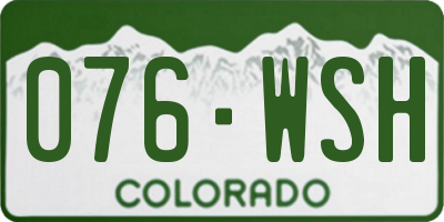 CO license plate 076WSH