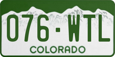 CO license plate 076WTL