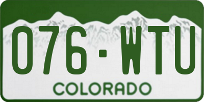 CO license plate 076WTU