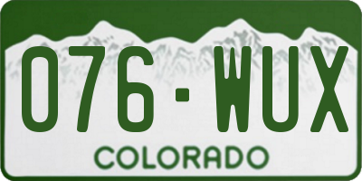 CO license plate 076WUX
