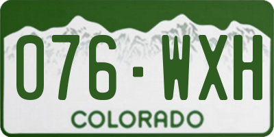 CO license plate 076WXH