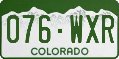 CO license plate 076WXR