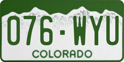 CO license plate 076WYU
