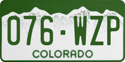 CO license plate 076WZP
