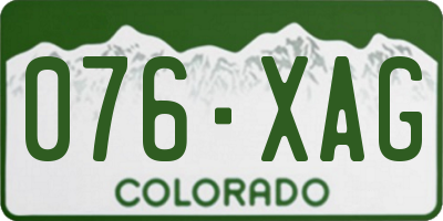 CO license plate 076XAG