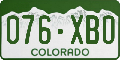 CO license plate 076XBO