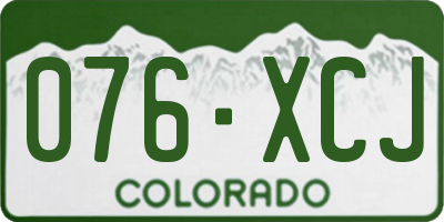 CO license plate 076XCJ