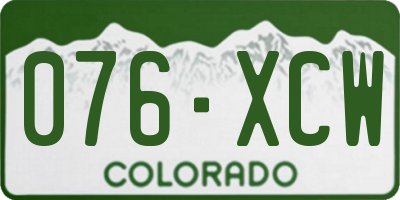 CO license plate 076XCW