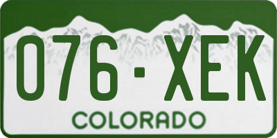 CO license plate 076XEK