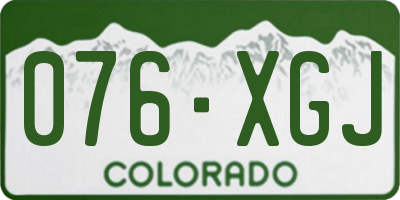 CO license plate 076XGJ
