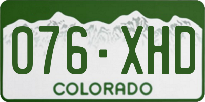 CO license plate 076XHD