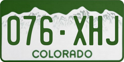 CO license plate 076XHJ