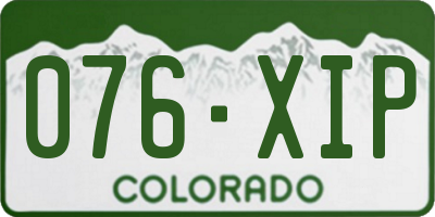 CO license plate 076XIP
