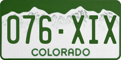 CO license plate 076XIX