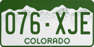 CO license plate 076XJE
