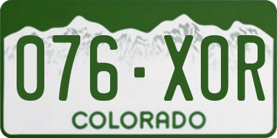 CO license plate 076XOR