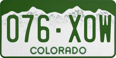 CO license plate 076XOW