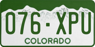 CO license plate 076XPU