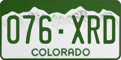 CO license plate 076XRD