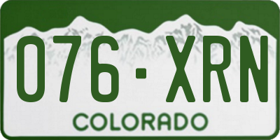 CO license plate 076XRN