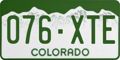 CO license plate 076XTE