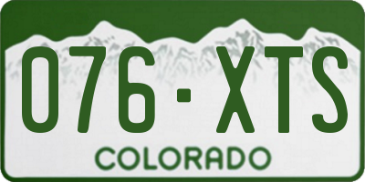 CO license plate 076XTS